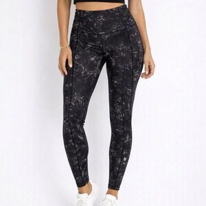 Lululemon Printed Mid-Rise Leggings Size 4 | Zipper Calf Detail | Pocket